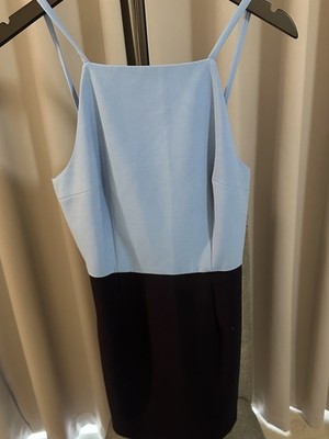 Contemporary Two-Tone Colorblock Halter Mini Dress