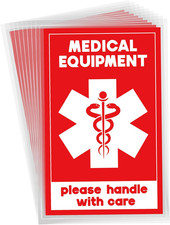 16 Pcs 2x3 Inch Medical Equipment Luggage Stickers, Waterproof Warning Decal