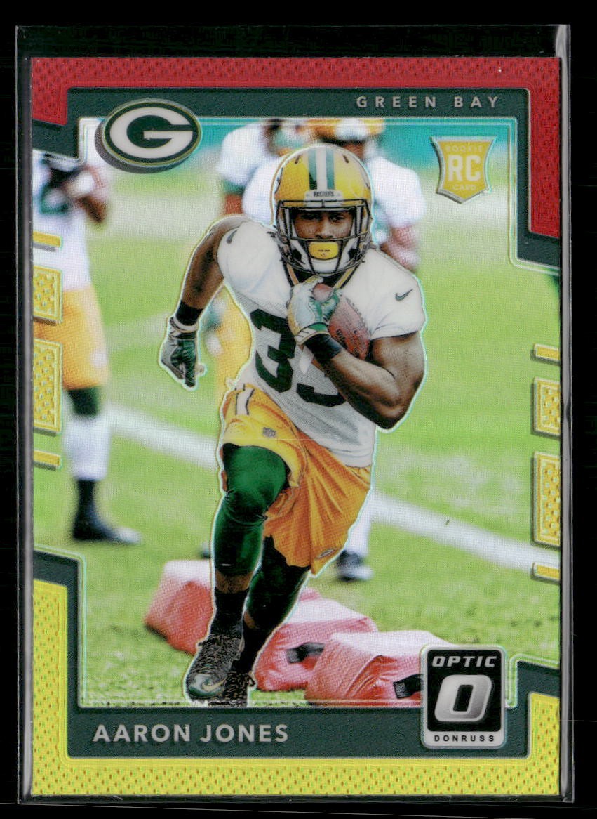 2017 Donruss Optic #135 Aaron Jones Red and Yellow RC Packers