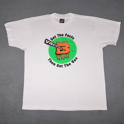 #ad Vintage 90s Hepatitis B Vaccine Get The Facts Get The Vax Promo T Shirt XL $19.28