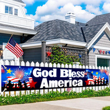 4Th of July Decorations God Bless America Banner 118 X 20 Inch Patriotic Banner