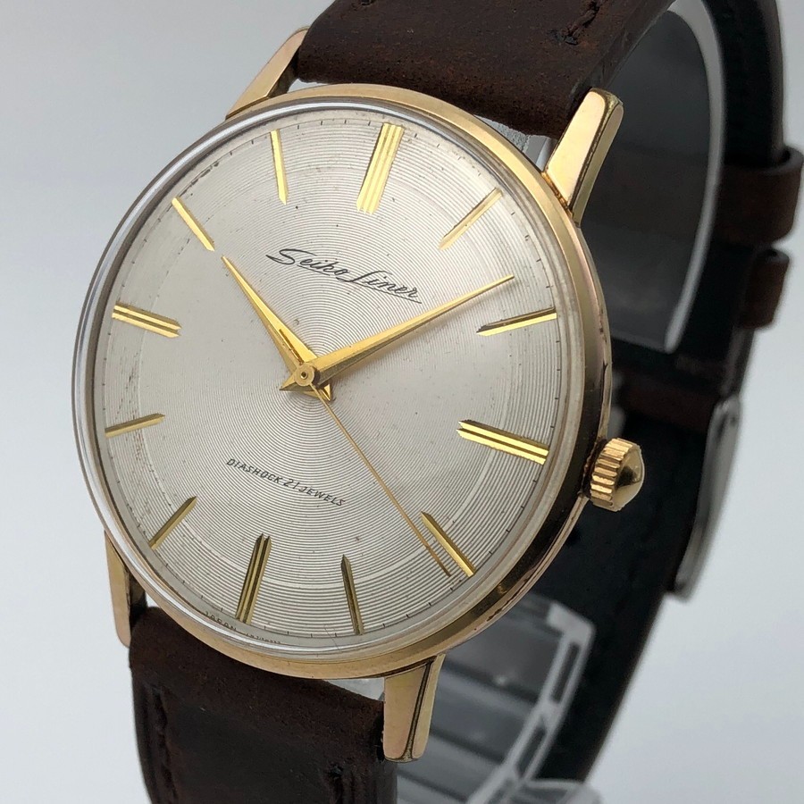 Vintage 1962 Seiko Liner Record Dial J15001E 21 Jewels Hand