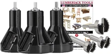 Lumberjack Tools Tenon Cutter Kit for Log Furniture, 1" & 1.5" & 2" Cutters & Fo