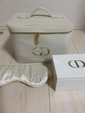 Christian DIOR Set of Vanity Bag, Cotton case, eye mask from Japan Unused