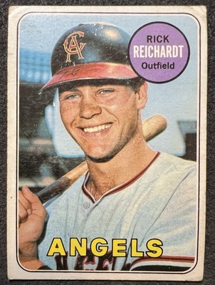 1969 TOPPS RICK REICHARDT (CALIFORNIA ANGELS) #205 VG CHECK MARK IN INK ON BACK