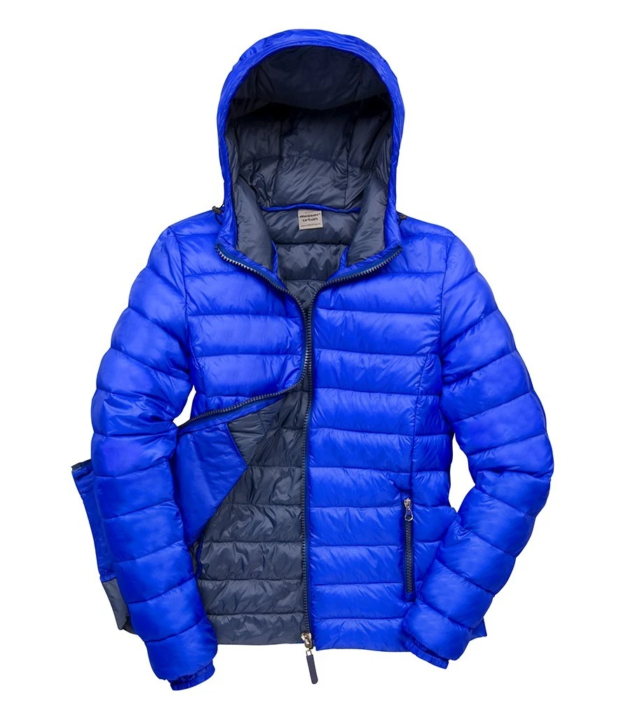 R194F Women's Result Urban snow bird hooded jacket. Royal Blue