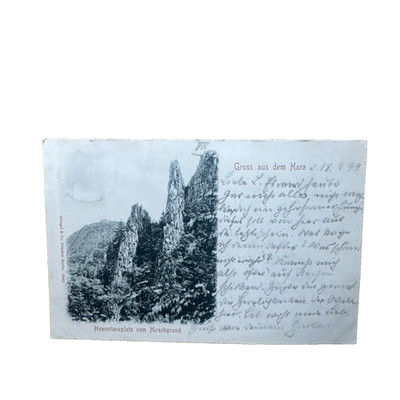Postkarte Ansichtskarte Thale Hexentanzplatz Hirschgrund Gelaufen 1899