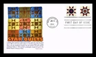 DR JIM STAMPS US COVER STAR QUILTS FIRST DAY ISSUE COMBO PANDA CACHET