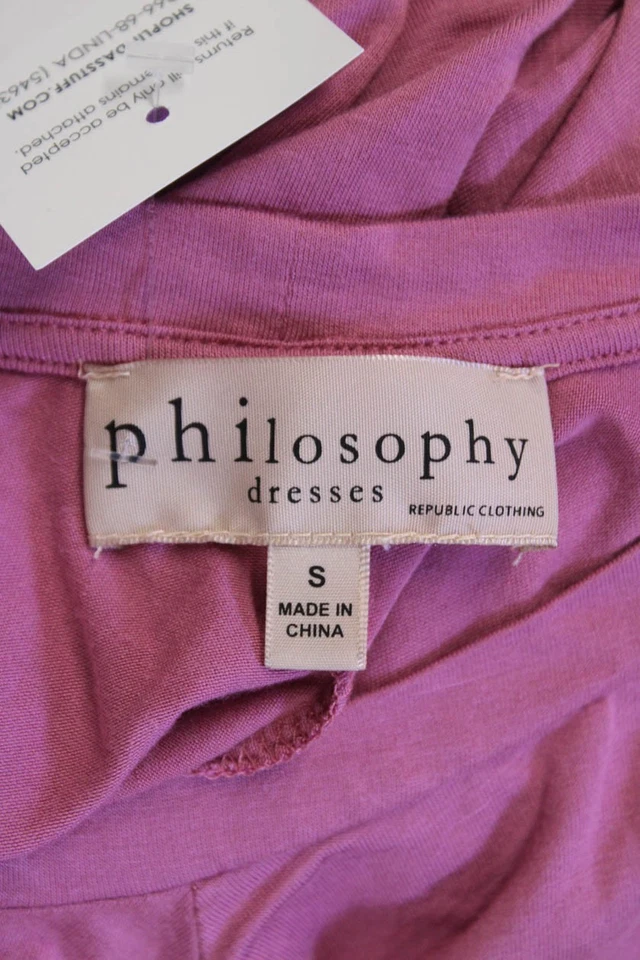 Philosophy Mujer Texturizado Cuello Redondo Sin Mangas Informal Vestido Sin Mangas Rosa Talla S Foto 4 de 4