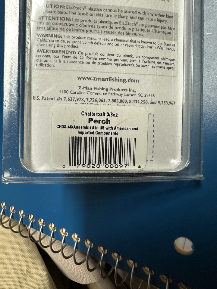 Z-Man The Original Chatter Bait Señuelo 3/8oz Percha Reemplazable EZ Falda Pez Bajo Foto 4 de 4