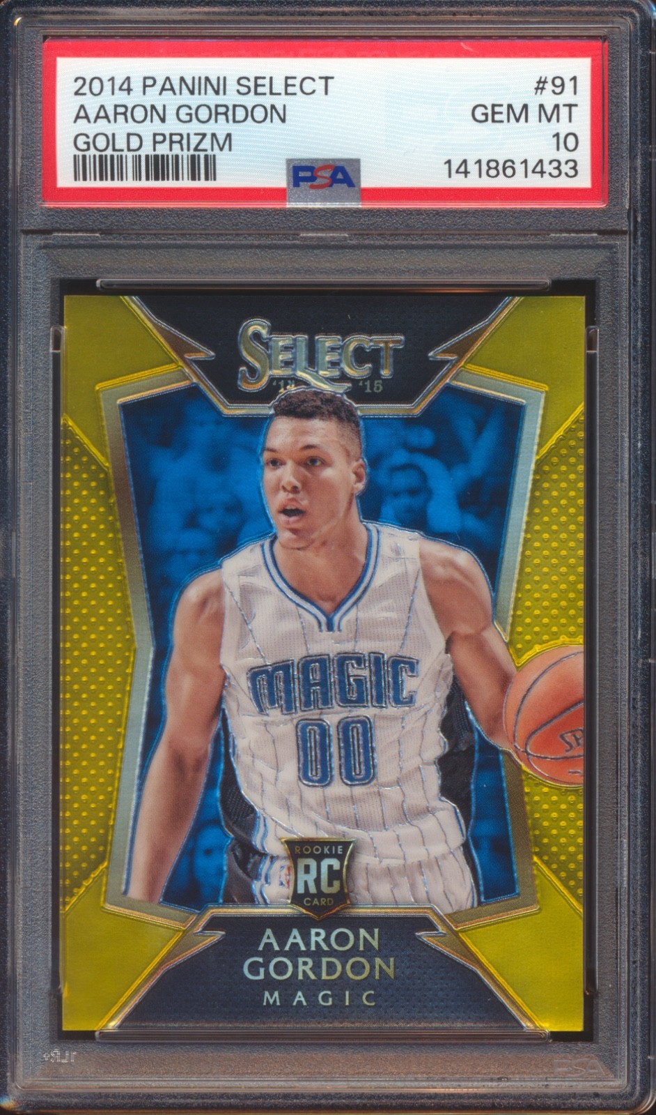 2014 PANINI SELECT AARON GORDON #91 GOLD PRIZM ROOKIE 3/10 PSA 10!