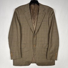 Canali Blazer Men's 40R / 50 EU Beige Plaid Wool Preppy Sport Coat Jacket Italy