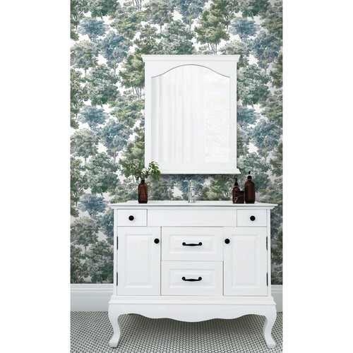 RMK11615WP Old World Trees Green and Blue Peel and Stick Wallpaper, Green and... - Imagen 9 de 9