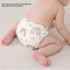 3pcs Baby Absorbent Training Pants Reusable Washable 6 Layers Gauze