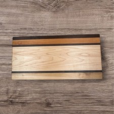 Handcrafted 9 x 18 Cutting Board Cherry, Walnut, Maple Face Grain Rustic Modern