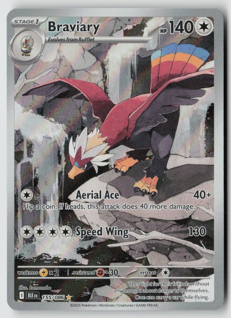 Braviary - 155/086 - SV: Black Bolt Holo - PTCG