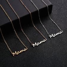 Gold Silver Rose gold Stainless Steel Mama Letter Necklace for Mother's Day Gift