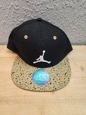 Air Jordan Hat Youth Black Embroidered Logo Jumpman Snap Back Cap Black/Gold