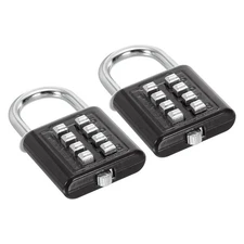 8 Digit Button Combination Padlock 2pack 4 Digit Locking Mechanism Lock Black