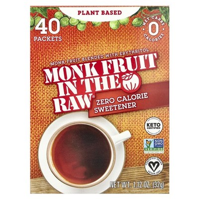 Monk Fruit In The Raw , Zero Calorie Sweetener, 40 Packets, 1.12 oz (32 g)