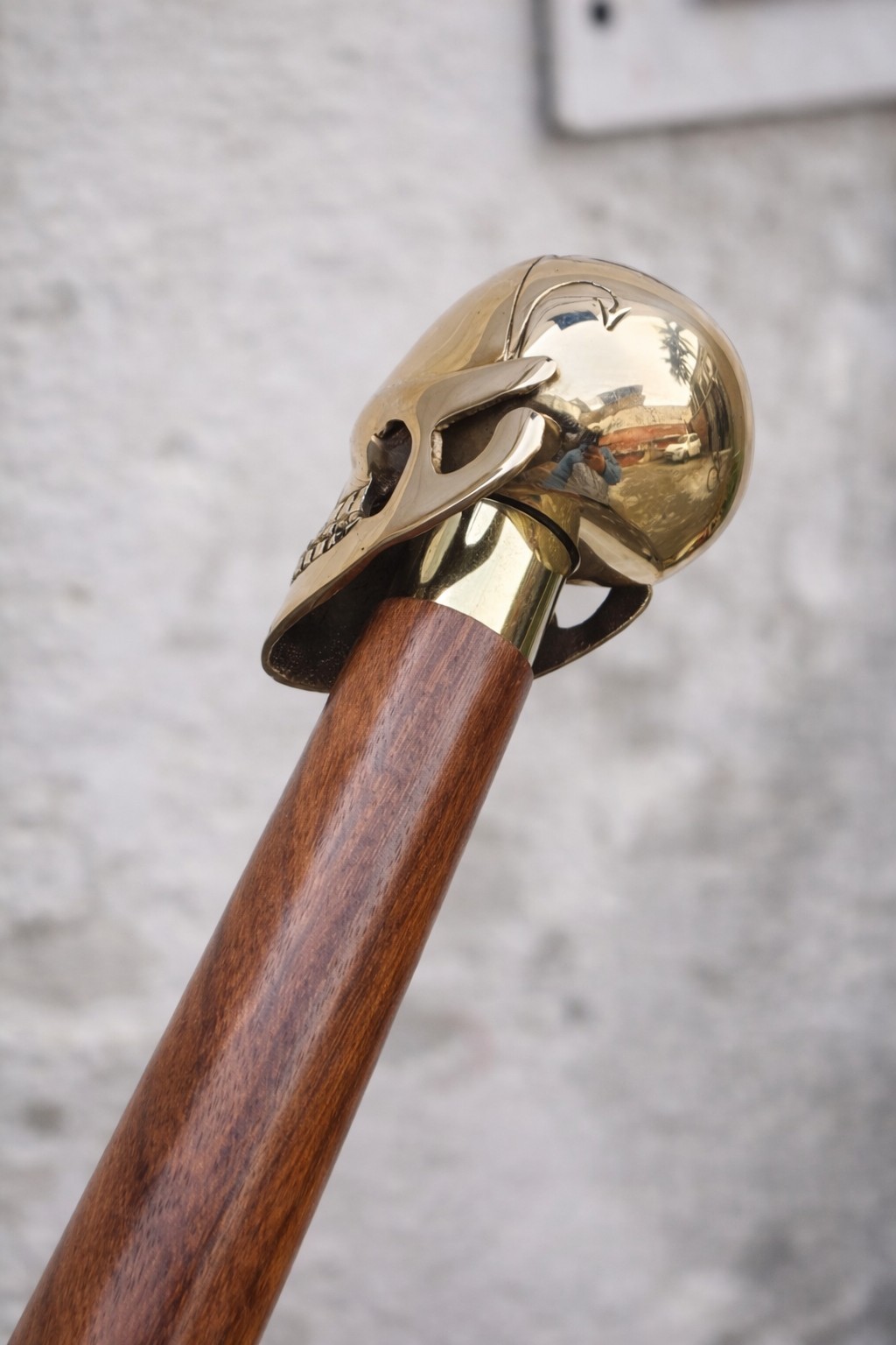 Handmade Solid Brass Skull Head Handle Walking St… - image 2