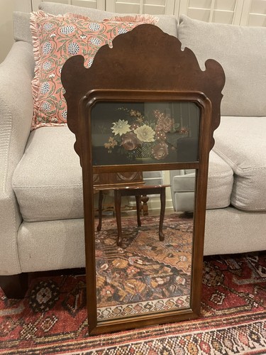 Vintage Hitchcock Colonial Federal Maple Painted Floral Wall Mirror 32.5” - Afbeelding 1 van 17