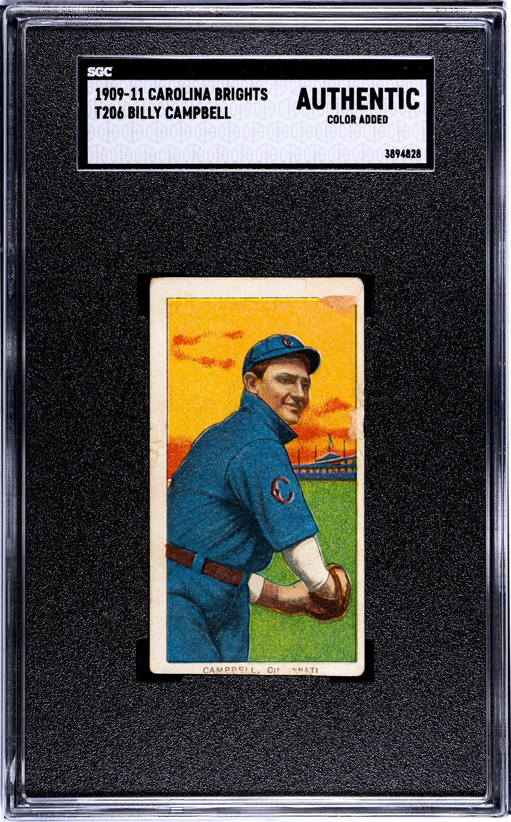 1909-11 T206 Billy Campbell SGC A RARE CAROLINA BRIGHTS tobacco baseball card