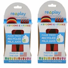 2 Replay Toddler Utensil Sets 8 Forks  8 Spoons