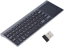 2.4Ghz Mini Wireless Keyboard with Touchpad Numeric Keypad Portable Ultrathin Re