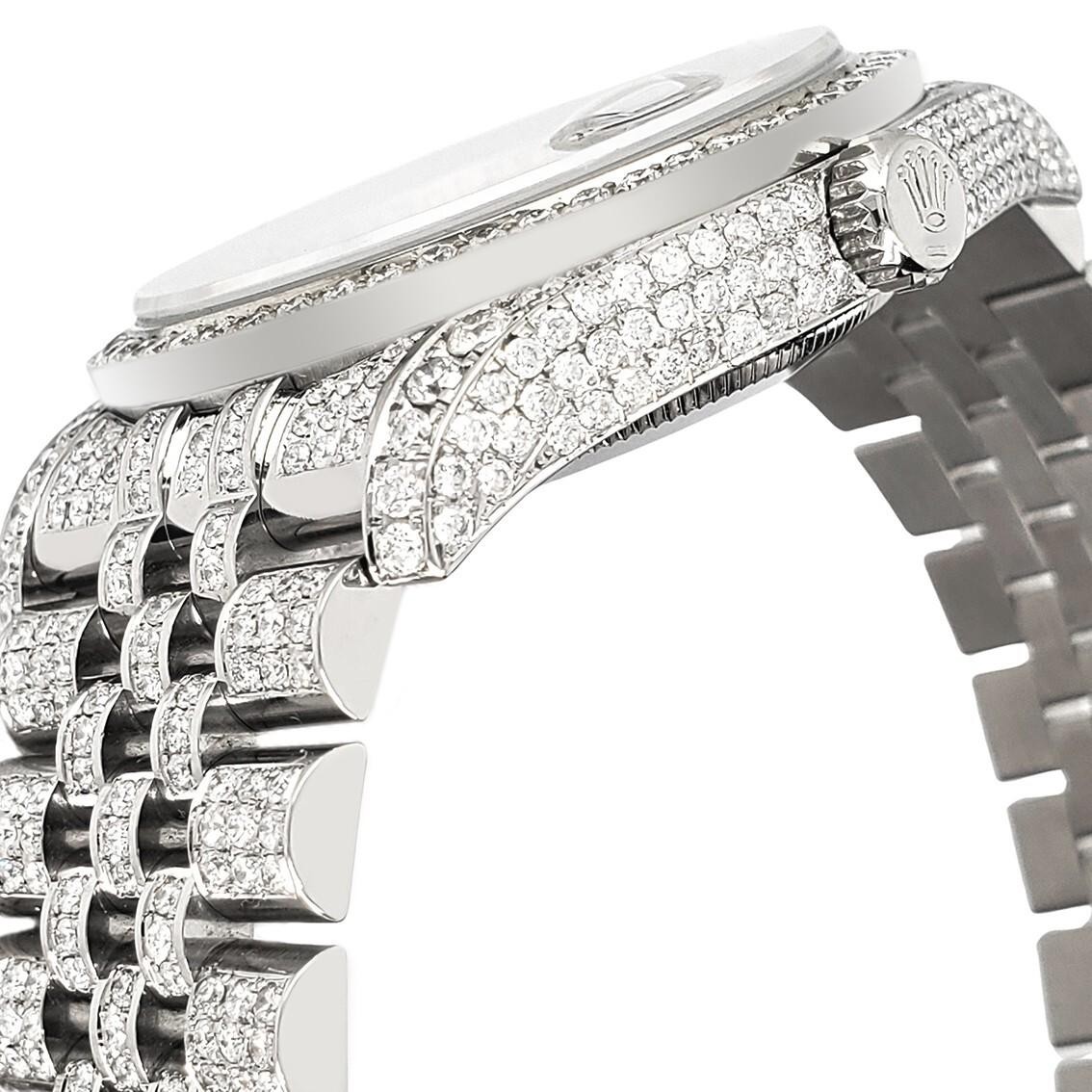 Rolex Datejust 36mm Pave 10.2ct Iced Diamond Bullseye Dial 116200 Box Papers image 2