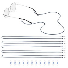 6 Pcs Waxed Eyeglass Chain, 26.8 Inch Eyeglass Lanyard Strap, Dark Blue