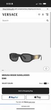 Versace Luxury Medusa Biggie Unisex Sunglasses Black Gold