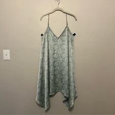 Light Pistachio Green Feminine Romantic Fairy Silky Trapeze Slip Dress L