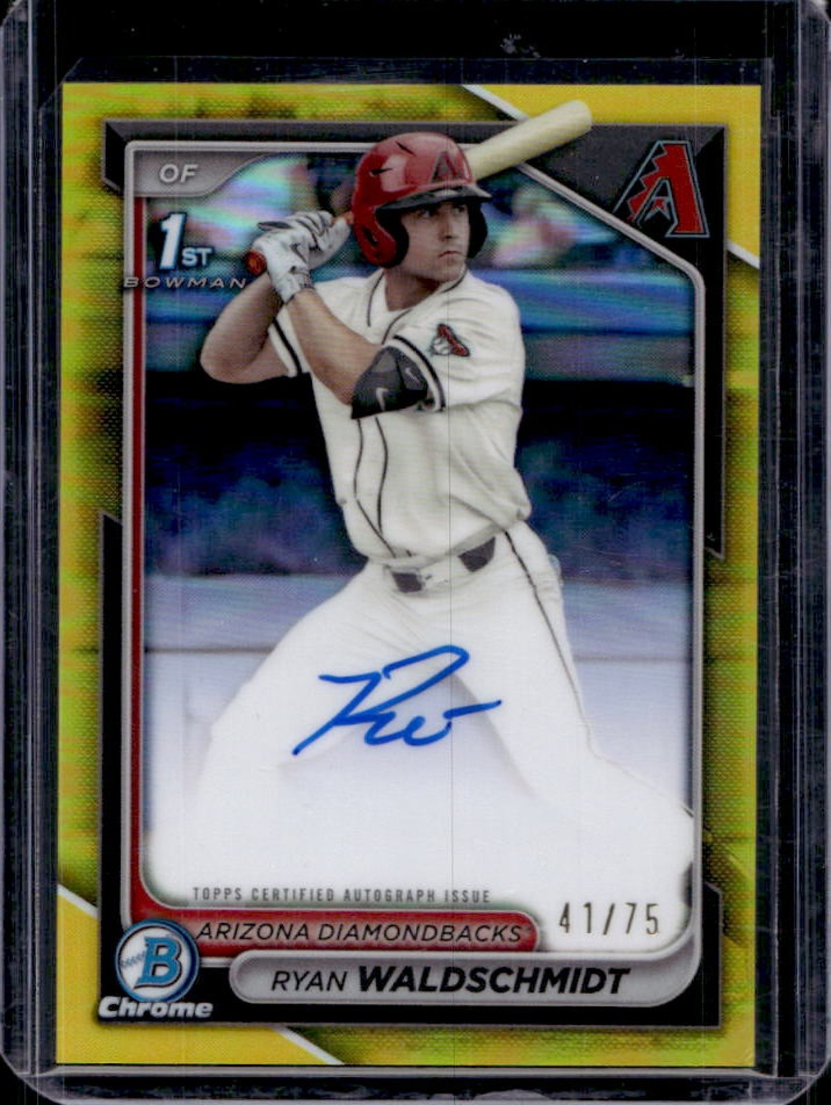 2024 Bowman Draft Ryan Waldschmidt Chrome Auto Yellow Refractor 1st #/75
