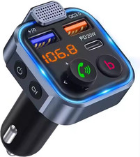 Bluetooth 5.0 Car Wireless FM Transmitter Adapter 2USB PD Charger AUX Hands-Free