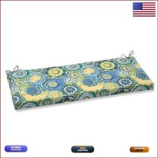 Pillow Perfect 535371 Omnia Lagoon Bench/Swing Cushion 45" x 18" Blue