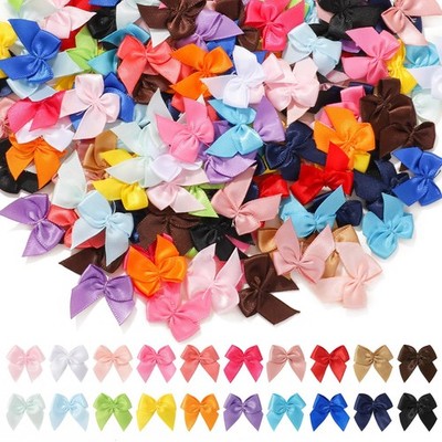 200 Pcs 1'' Mini Satin Ribbon Bows, Tiny Crafts Bows Decoration for DIY Cheer Pin