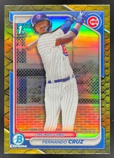 2024 Bowman Chrome Reptilian Gold Refractor #BCP-197 Fernando Cruz RC /50