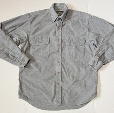 FIELD STREAM - Men's Vintage Gray Heavyweight Thick Flannel Shirt - Large
