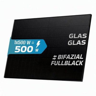 SUNNIVA  Solarmodul Solarpanel FULL BLACK Bifacial Bifazial Glas/Glas 500 Watt