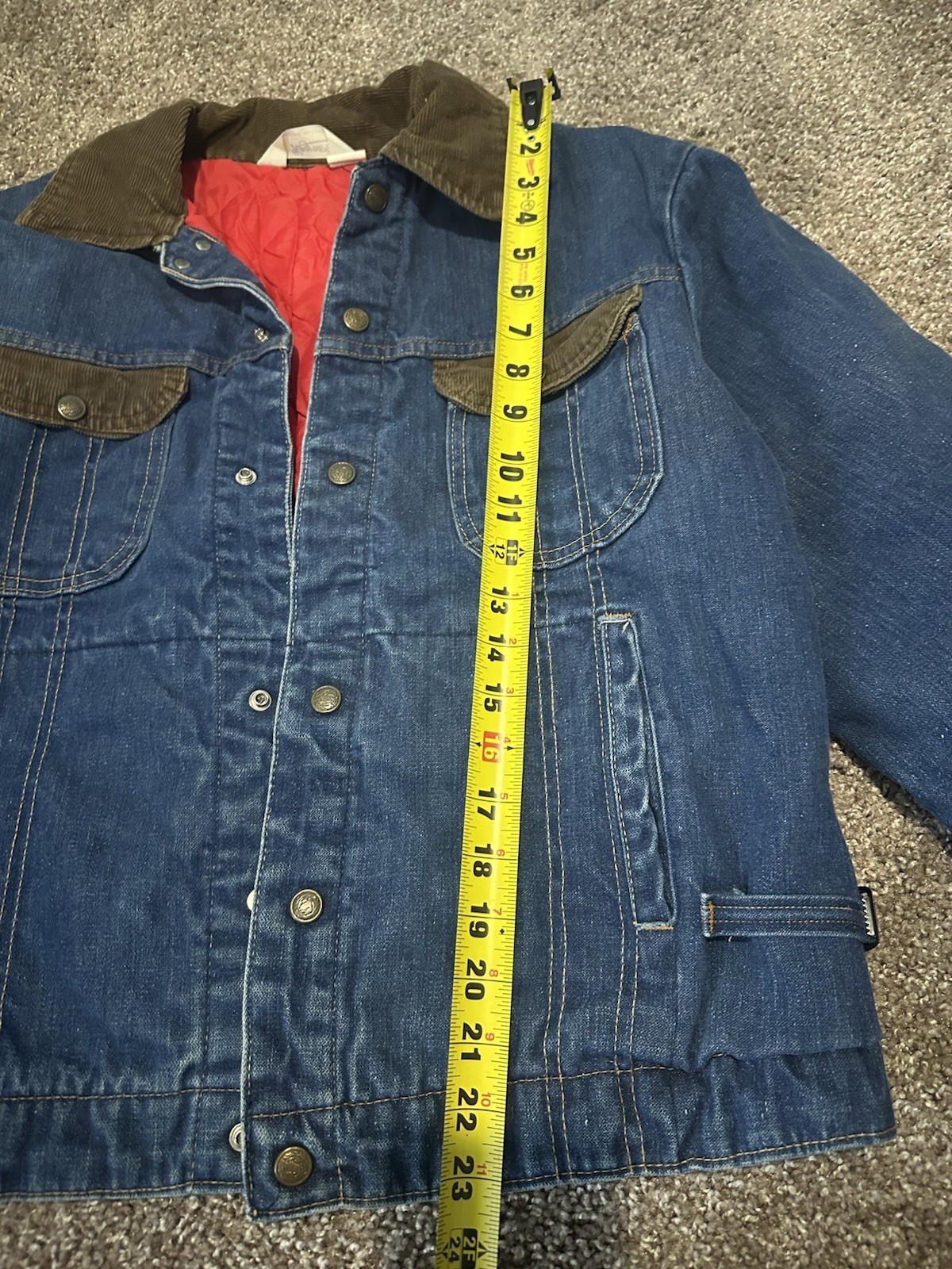 Vintage Key Imperial Jacket Men Denim Corduroy Collar Lined Workwear 90s