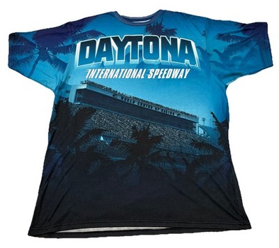 Daytona International Speedway NASCAR Racing All Over Print Blue T-Shirt XL