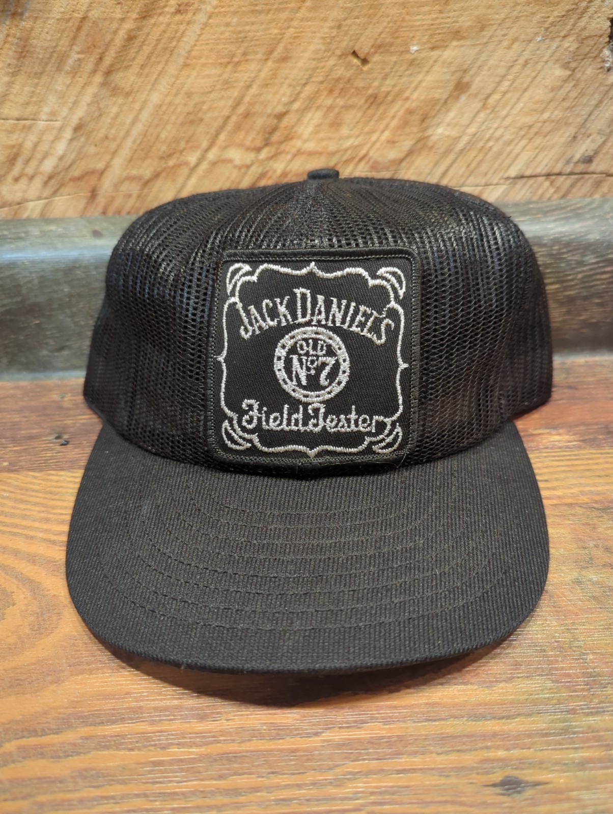 Vintage Jack Daniels Field Tester Patch All Mesh Snapback Trucker Hat USA