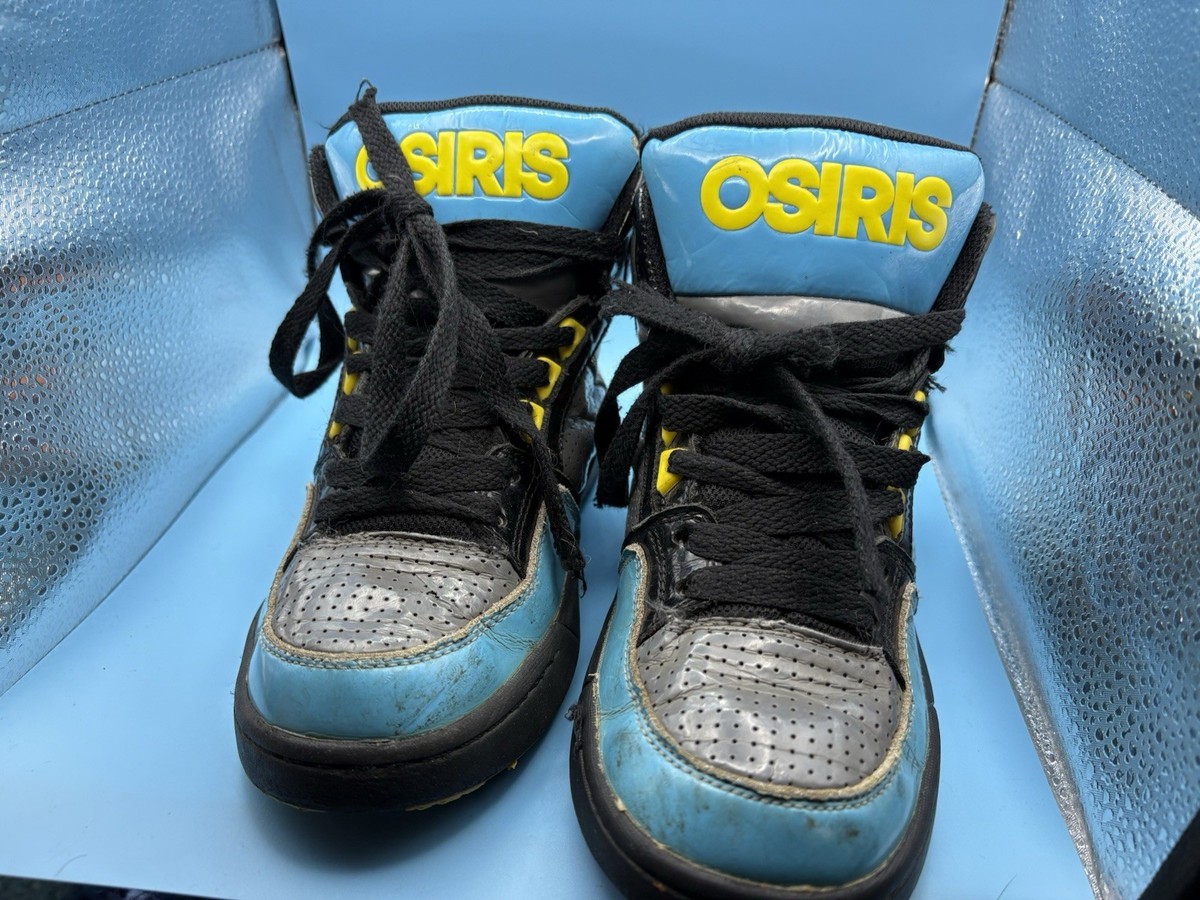 Osiris NYC 83 Skate Shoes Size 5Y Neon Blue Orange Black Vtg Skater