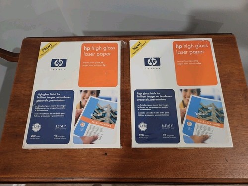 (2) HP HIGH Gloss Presentation Laser Paper 8.5" x 11" - 200 Sheets x 2 LOT