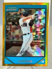 2007 Bowman Chrome DP&P 'Gold Refractor' Evan Longoria #99 RC serial'd 05/50