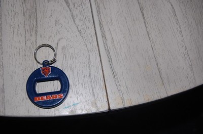 Vintage Chicago Bears BEV KEY Keychain Bottle Opener Key Ring