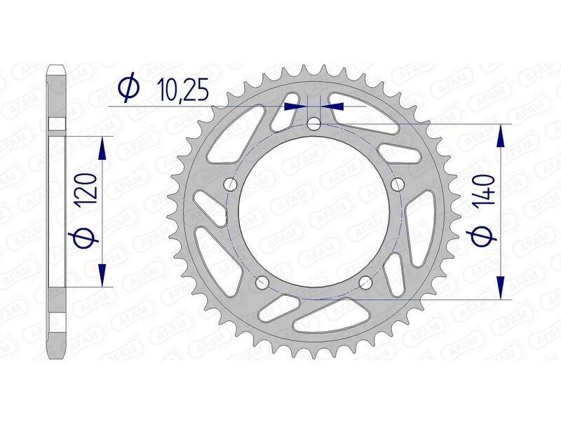Couronne AFAM 15605 alu pas 520 pour supprimer les pertes de puissance