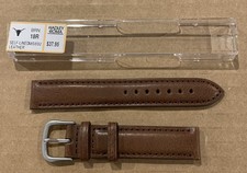 18mm Hadley Roma Genuine Self-Lined Leather Watch Band Strap - Brown - MS892