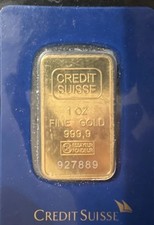 Credit Suisse 1 oz Gold Bar .9999 Fine in Assay Certificate 4800.00 per troy oz